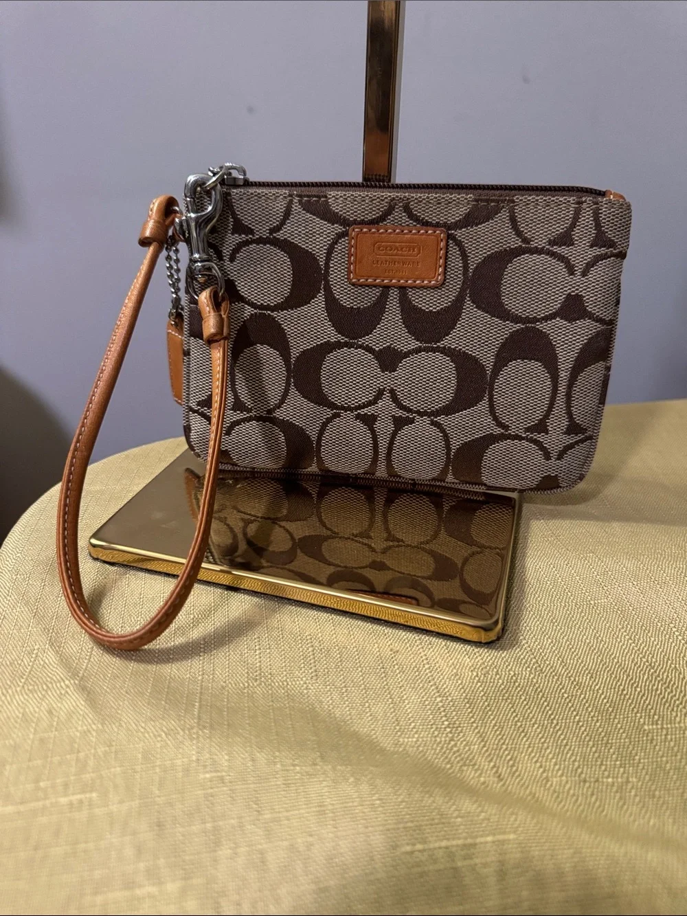 Coach Signature C Jacquard Wristlet